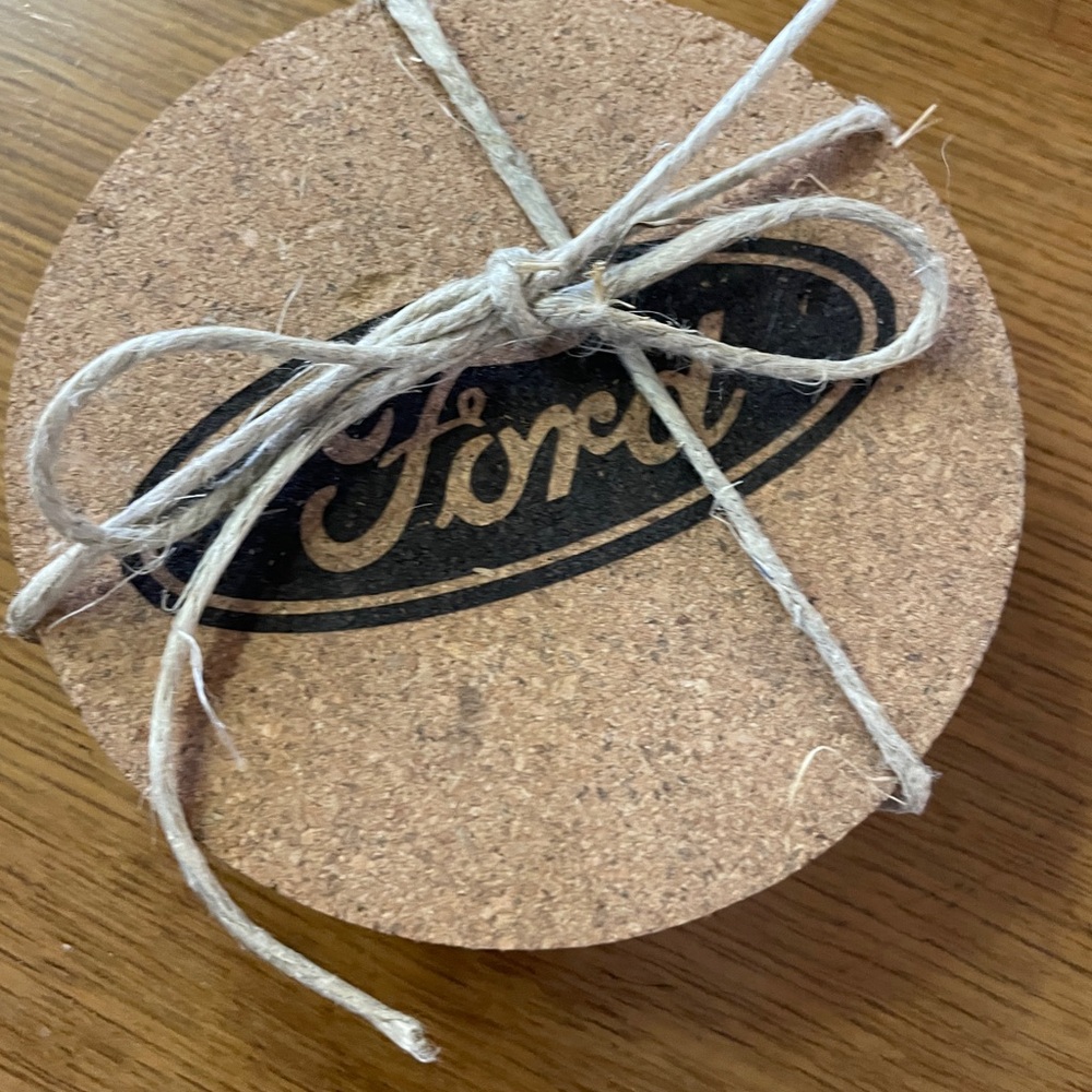 Ford Logo Cork Coasters Set